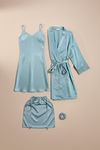 Zivame Luxe Satin 4 Pc Sleep Set - Mist Green — thumbnail 2